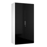 arc high cupboard in black eco double door storage unit with 4 shelves ...