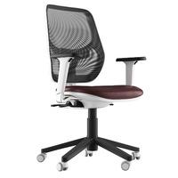 Aria Faux Leather Task Chair Burgundy 1D Adjustable Arms