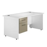 Arc Panel End Single Pedestal Desk in Stone Grey Panel End Single Pedestal Desk Stone Grey 1200mm