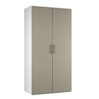 Arc High Cupboard in Stone Grey Eco Double Door Storage Unit with 4 Shelves in Grey