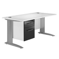 Arc Premium Single Pedestal Desk in Black Eco Premium Single Pedestal Desk in Black 1600mm