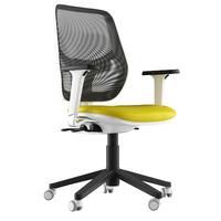 Aria Faux Leather Task Chair Yellow 2D Adjustable Arms