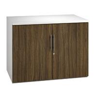 Arc Low Cupboard in Dark Olive Eco Double Door Storage Unit with 1 Shelf in Dark Olive