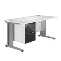 Arc Deluxe Single Pedestal Desk in Black Eco M3 Single Pedestal Rectangular Desk in Black