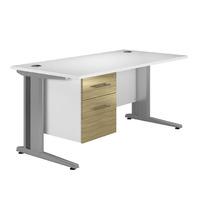 Arc Deluxe Single Pedestal Desk in Light Olive Eco M3 Single Pedestal Rectangular Desk in Light Olive