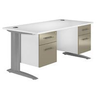 arc premium double pedestal desk in stone grey eco premium double pede ...