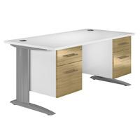 Arc Premium Double Pedestal Desk in Light Olive Eco Premium Double Pedestal Rectangular Desk in Light Olive