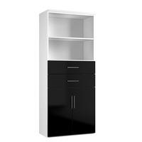 arc door and drawer combination cupboard in black arc combination cupb ...