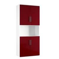 arc double door combination cupboard in burgundy arc combination cupbo ...