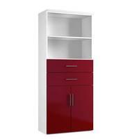 arc door and drawer combination cupboard in burgundy arc combination c ...