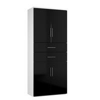 Arc Combination Cupboard in Black Arc Combination Cupboard 2 Door 1 Drawer Black