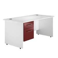 Arc Panel End Single Pedestal Desk in Burgundy Panel End Single Pedestal Desk Burgundy 1200mm