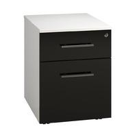 arc mobile pedestal in black eco low mobile pedestal with 2 drawers in ...