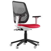 Aria Faux Leather Task Chair Red 1D Adjustable Arms