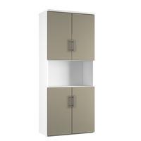 arc double door combination cupboard in stone grey arc combination cup ...