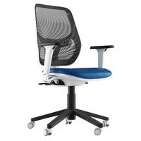 Aria Faux Leather Task Chair Dark Blue 1D Adjustable Arms