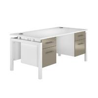 arc white bench leg double pedestal desk in stone grey eco bench white ...