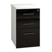 Arc Desk High Pedestal in Black Eco High Pedestal Desk with 3 Drawers in Black