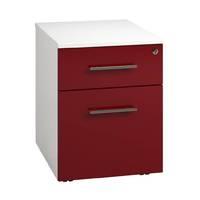 Arc Mobile Pedestal in Burgundy Eco Low Mobile Pedestal with 2 Drawers in Burgundy