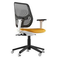 Aria Faux Leather Task Chair Orange 1D Adjustable Arms