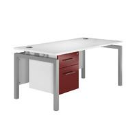 arc silver bench leg single pedestal desk in burgundy eco bench silver ...