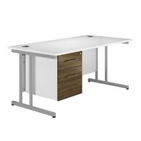 arc cantilever single pedestal desk in dark olive eco cantilever recta ...