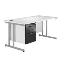 Arc Cantilever Single Pedestal Desk in Black Eco Cantilever Rectangular Single Pedestal Desk in Black