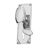 art deco design polished chrome door knob escutcheon lock plate handle ...