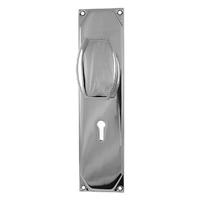 Art Deco Design Polished Chrome Door Knob On Keyhole Plate Handle Set