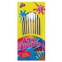 artbox artist natural bristle brush pack of 12