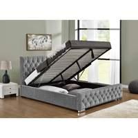 arya silver chenille ottoman bed double