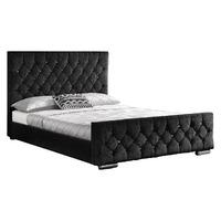 arya chenille bed frame charcoal double