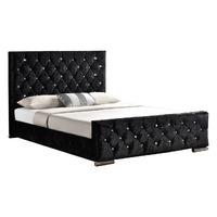 Arya Velvet Bed Frame Black King