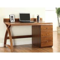 Arched Walnut 3 Drawer Pedestal Desk