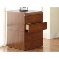 arched walnut 3 drawer pedestal