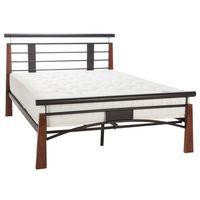 Armstrong Oak and Black Bed Frame