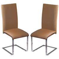 Arizona Brown Faux Leather Dining Chairs In A Pair