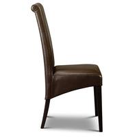 Artemis Faux Leather Dining Chair In Brown With Wenge Legs