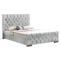 Arya Velvet Bed Frame Silver Double