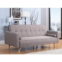 Armenia Fabric Sofa Bed In Grey With Wooden Legs