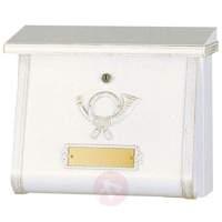 Artistic letterbox MULPI white-gold patinated