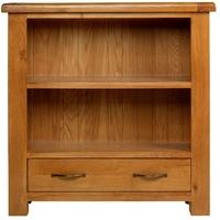 Arles Oak Low Bookcase with Drawer