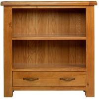 arles oak low bookcase with drawer