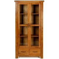 arles oak glazed display cabinet