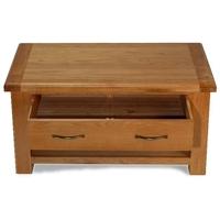 arles oak coffee table with 4 drawer