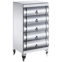 art deco mirrored tallboy 5 drawer