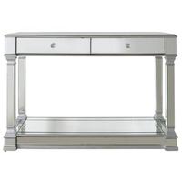 Arlo Silver Mirrored 2 Drawer Console Table