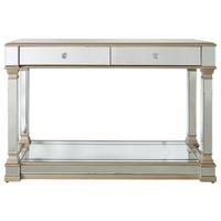 Arlo Champagne Mirrored 2 Drawer Console Table