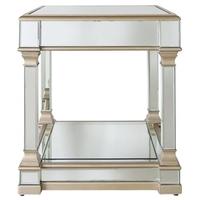 arlo champagne mirrored end table