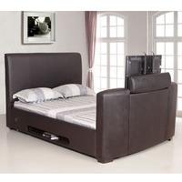 Artisan 5FT Kingsize Leather TV Bed - Black